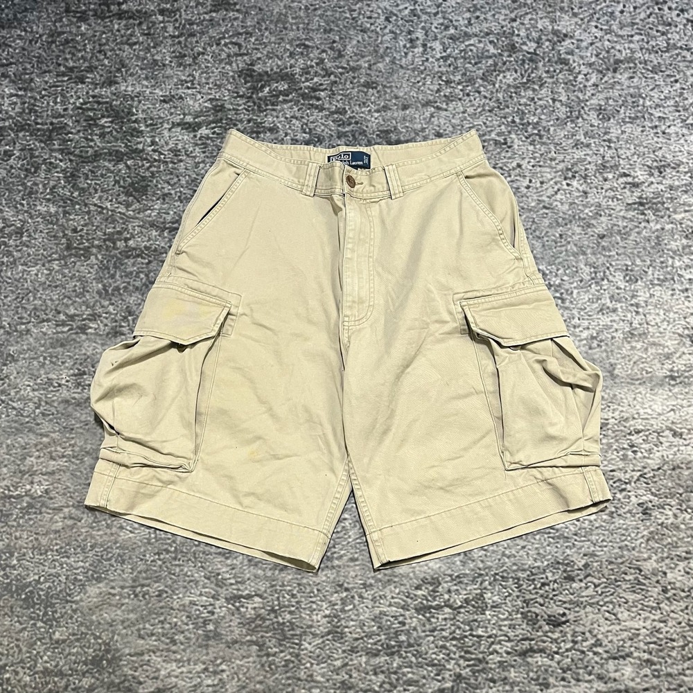 Polo Ralph Lauren Cargo Shorts‎ Mens 31 Beige Utility Tactical Hiking Preppy